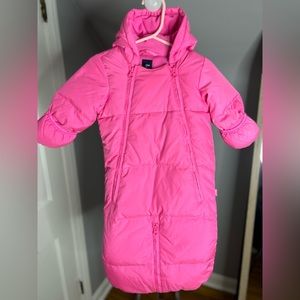 Baby Hot Pink Puffer Fleece Snowsuit | NWOT
